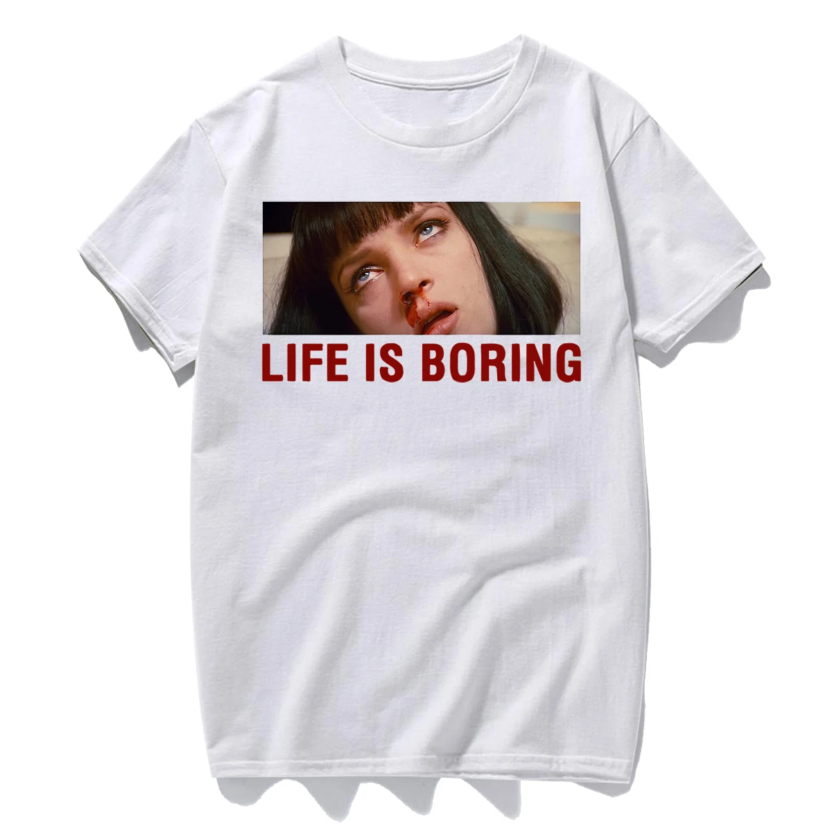 Pulp fiction Life Is Boring, Мужская футболка, хит, летние футболки в стиле хип-хоп из фильма, Harajuku, уличная одежда, брендовые хипстерские Топы в стиле панк, BZ061