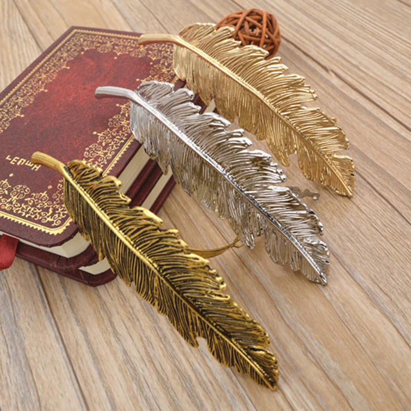 Винтажная заколка для волос в стиле ретро большая золотая бронзовая с перьями