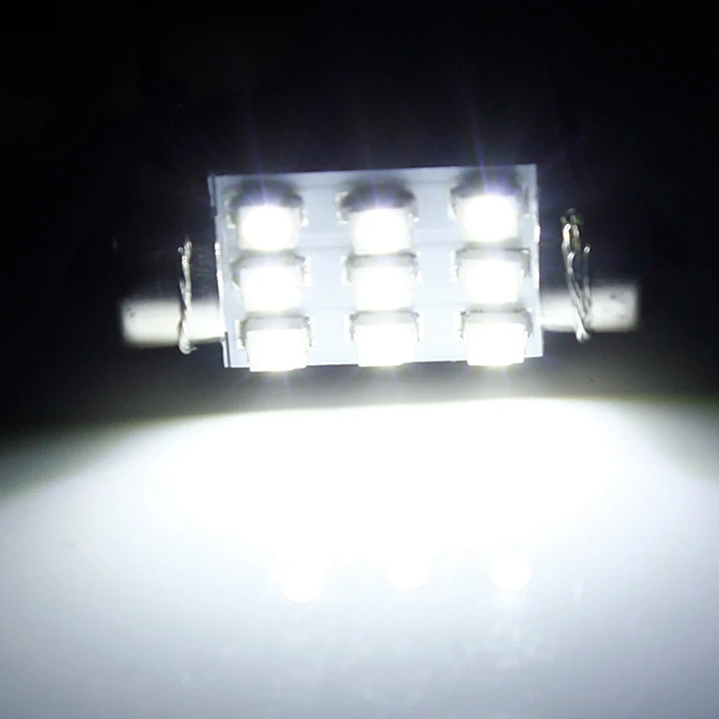 4 шт 35 мм 3528 9SMD Xenon Белый Салон для автомобиля свет/номерной знак гирлянда 6000 7000 K DC