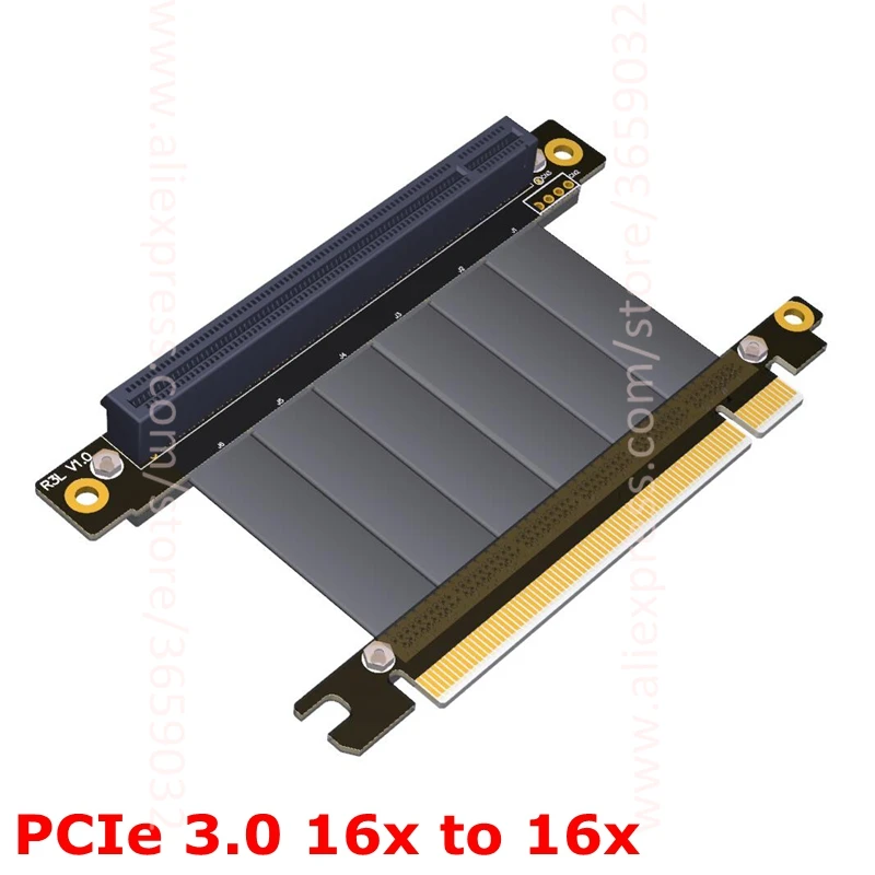Переходник Gen3.0 PCI E x16 на 3 0 штекер гнездо угловой левый 20 см 25 Express pcie 16x pci e