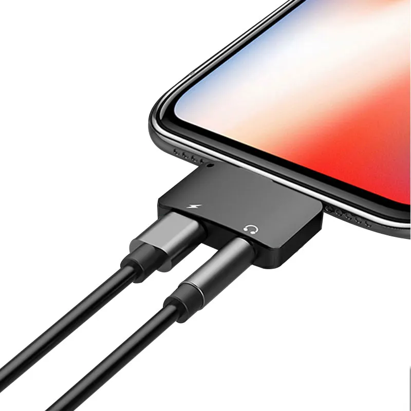 2 в 1 IOS зарядки аудио Coverter для Lightning iPhone X 8 7 Plus XS XR Max 3 5 мм разъем наушников слушать