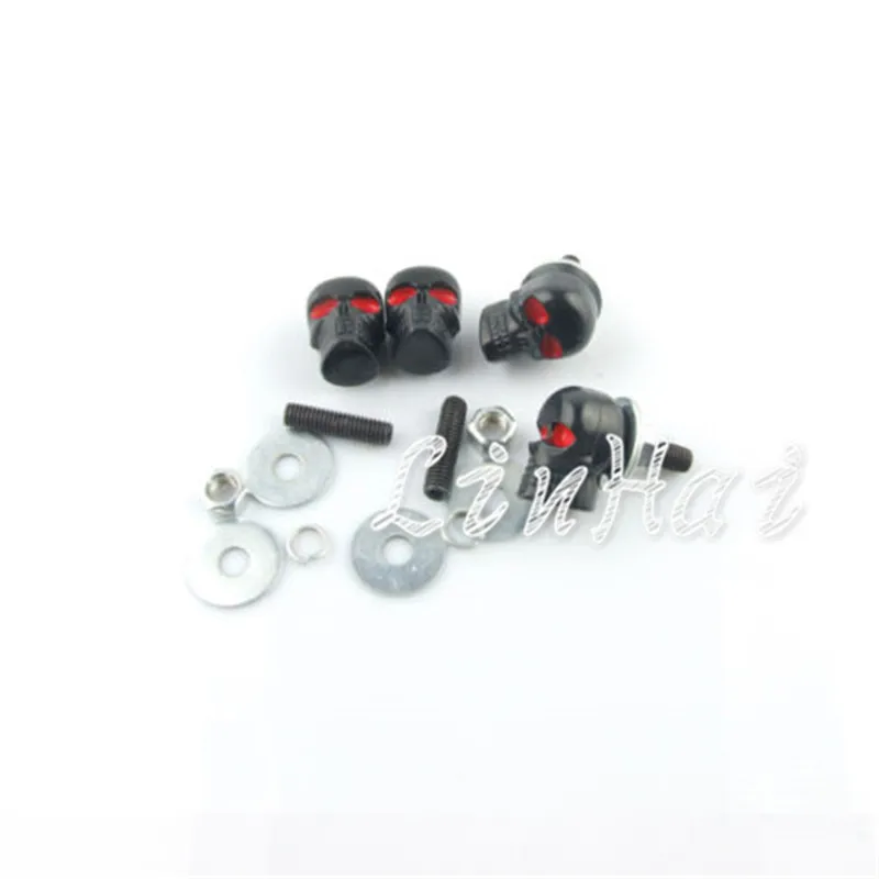 10X черный мотоцикл номерной знак рамка Болт Винты череп застежка красный глаз|screw