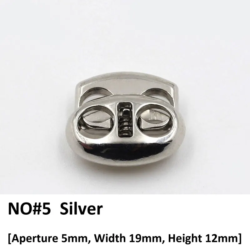 NO.5-Silver 6 шт./пакет металла пробкой пружина тумблер застежка пружинная Пробка шарик шнур замок заканчивается единый круглый тумблер клип фиксаторы уход за кожей лица маска Костюмы аксессуар - Цвет: NO.5-Silver