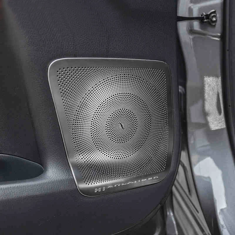 

4X Stainless Steel Interior Audio Speaker Sound Cover Trim For Toyota Highlander 2014-2016