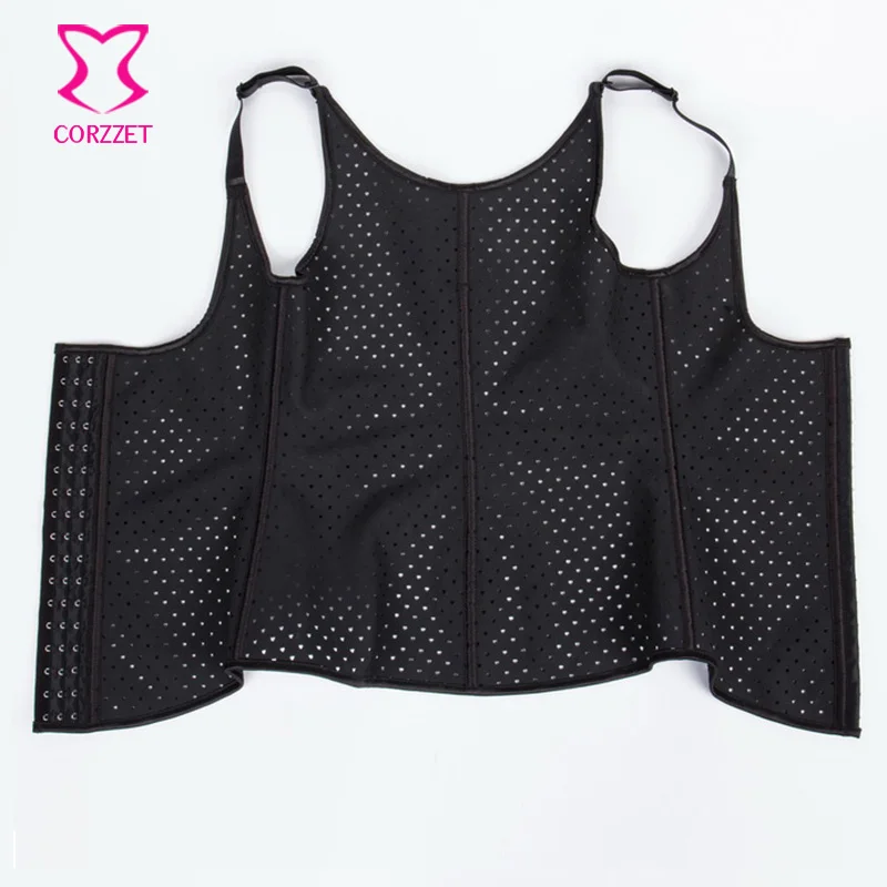 Женское корректирующее белье черный дышащий латексный корсет жилет тренажер для