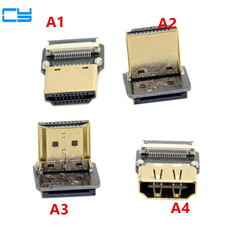 FPV Micro HDMI Mini 90 градусов адаптер 5 см 100 FPC лента плоский кабель шаг 20pin для