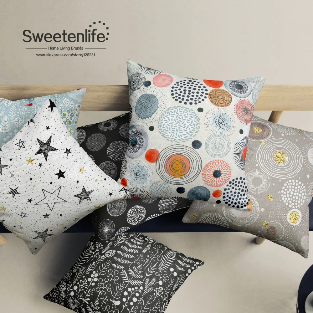 Sweetenlife завод серии Наволочки хлопок Лен Декоративные подушки броска 50*50 см подушки Home Decor диван подушка