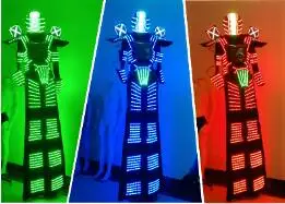 

LED luminescent display suit of high stilt costumes