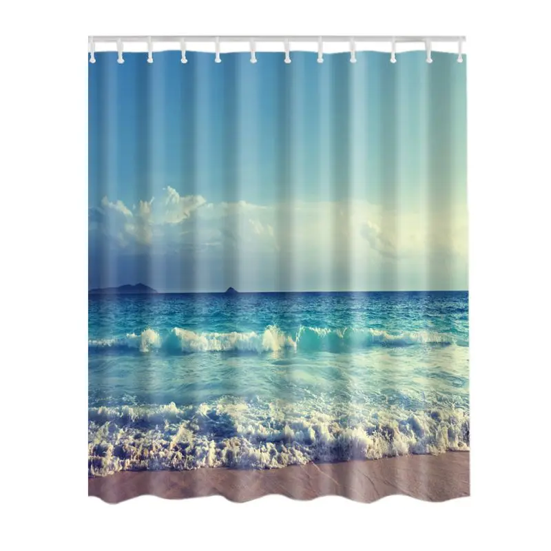Водонепроницаемая занавеска для душа спа декор ванной комнаты Голубой океан