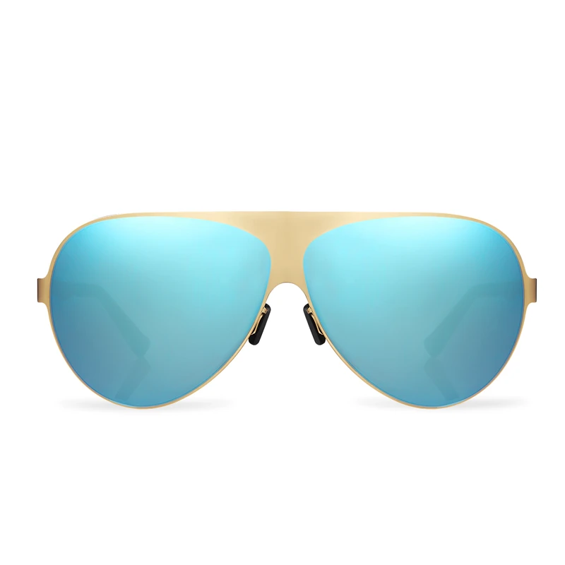 gold blue Классические брендовые Дизайнерские Мужские солнечные очки больших размеров водительское зеркало ультра легкие солнцезащитные очки мужские рыболовные женские очки для женщин - Цвет линз: gold blue