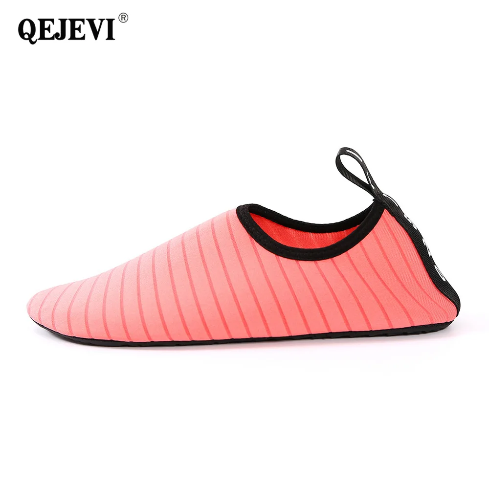 Pink Shoe QEJEVI/летние водонепроницаемые туфли для женщин и мужчин; прогулочные сникерсы на рифовой подошве для пляжа и серфинга; быстросохнущие Нескользящие сникерсы - Цвет: Pink Shoe