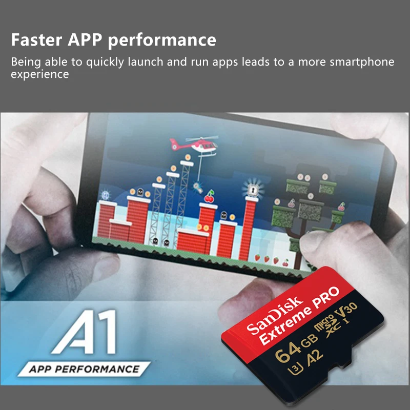 Карта памяти SanDisk Extreme Pro Micro SD 100% оригинал 64 ГБ 128 256 U3 V30 A2 карта SDXC флеш-карта TF для