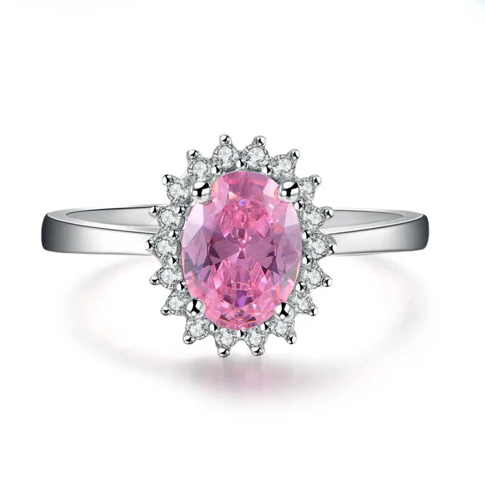 2 карат бонзер Стерлинговое Серебро покрытое белым золотом кольцо синтетический