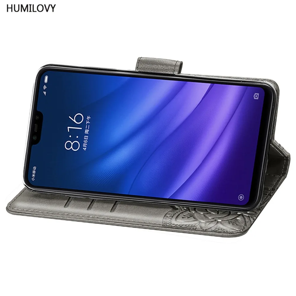 Чехол книжка для Xiaomi Mi 8 Lite из искусственной кожи чехол кошелек телефона на Fundas Xiomi