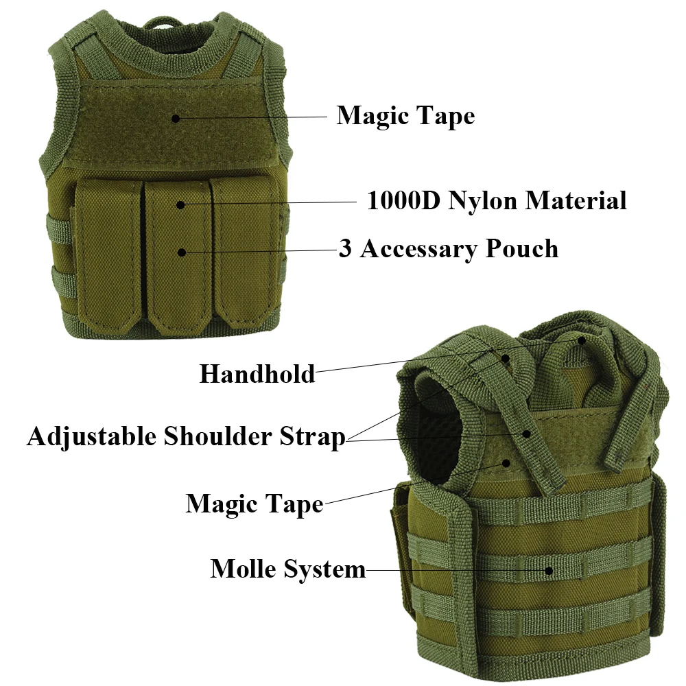 Тактический пивной жилет военный Molle мини бутылка для вина крышка охладитель