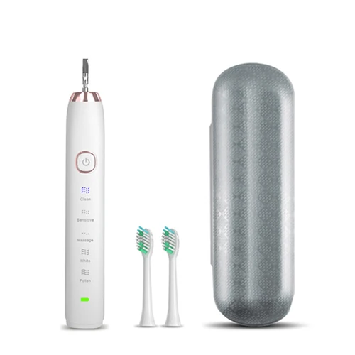 white and 2pcs head Электрическая зубная щетка S100 Ultra sonic, зубная щетка, беспроводная перезаряжаемая батарея, IPX7, водонепроницаемая, входит в комплект, Дополнительные щетки, головка - Цвет: white and 2pcs head