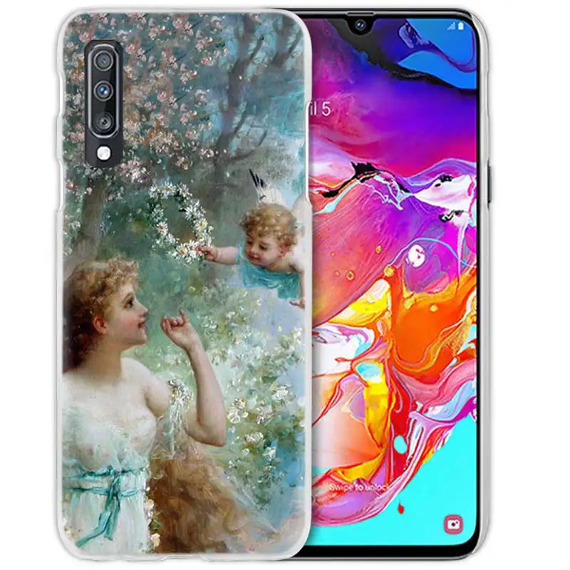 Художественный чехол с рисунком ангела Купидона для samsung Galaxy A50 A70 A20e A40 A30 A20 A10 A8 A6 Plus A9 A7 жесткий прозрачный чехол для телефона из поликарбоната