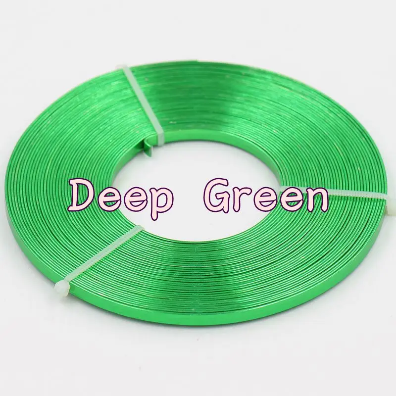 Deep Green 10 м/шт. 5 мм X 1 мм(5 мм ширина 1 мм Толщина) плоская алюминиевая проволока из алюминиевых материалов 115 г/рулон - Цвет: Deep Green