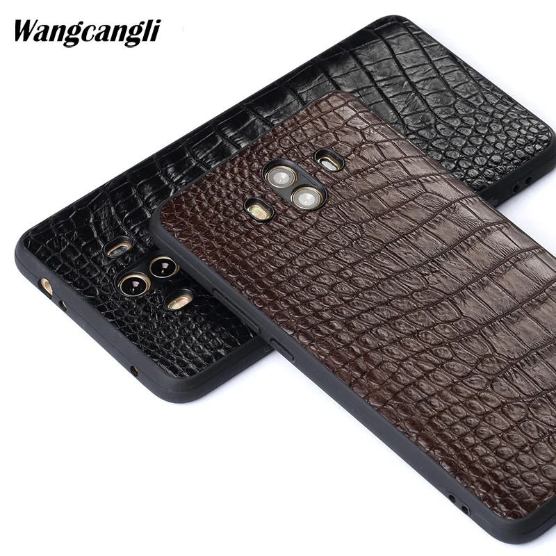 Модный крокодиловый живот кожа чехол для телефона huawei mate10 Роскошный натуральная