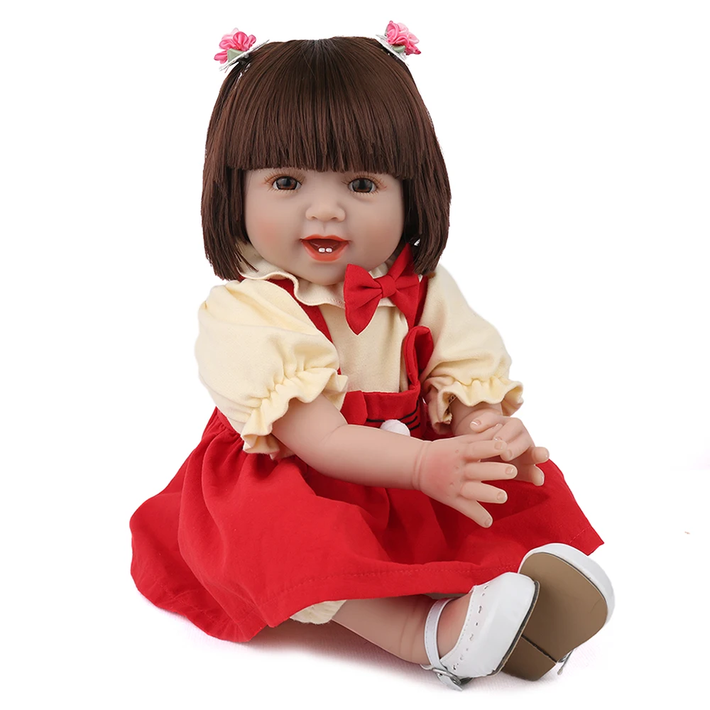 NPKDOLL 55 см Силиконовая Возрожденный ребёнок куклы детские живые Bebe как настоящая