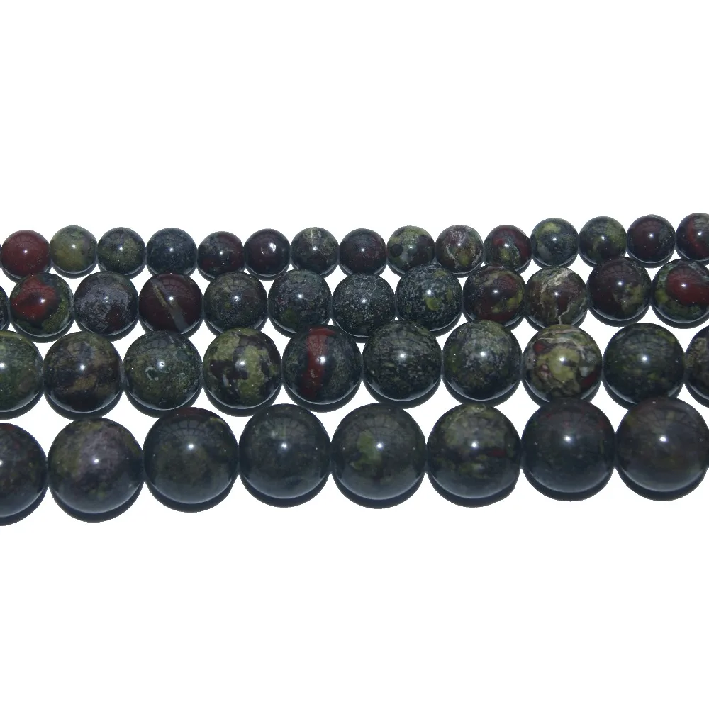 Wholesale Natural Dragons Blood Stone Round Beads 4 6 8 10 12 MM Pick Size For Jewelry Making DIY Bracelet Necklace Material