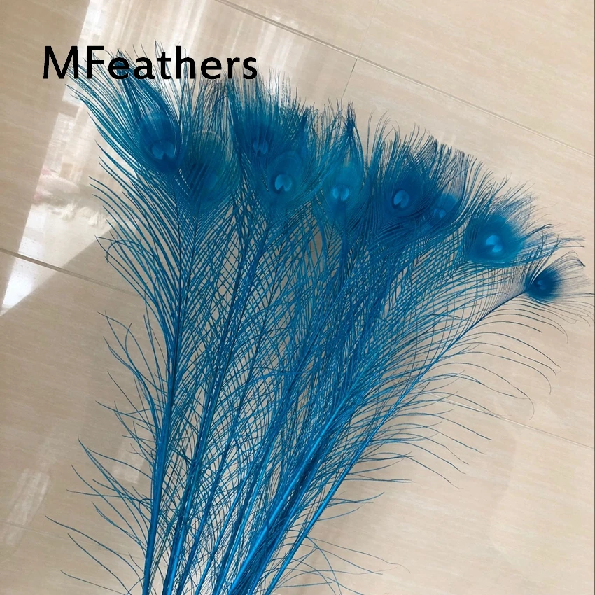 1000 pcs Turquoise Blue Bulk Centerpieces Long Peacock tails Feather Cheap for Decoration Christmas Costume Wedding Wholesale | Дом и сад
