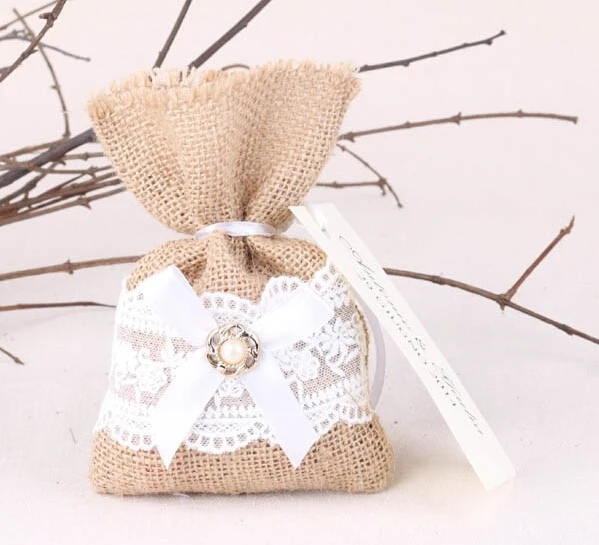 Бесплатная Доставка 48 шт./лот 4 &quot* 6.5&quot Мешковины и Кружева Сумки с Drawstring