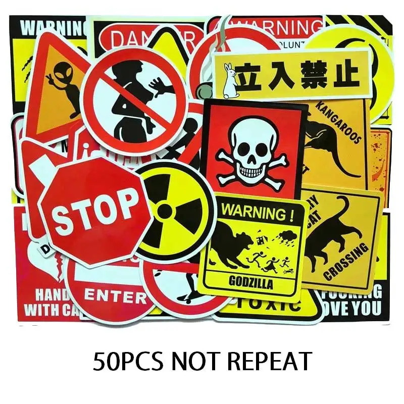 Предупреждение ющая Наклейка 50 шт.. danger stop god на работе talking No Entry не прикасайтесь к