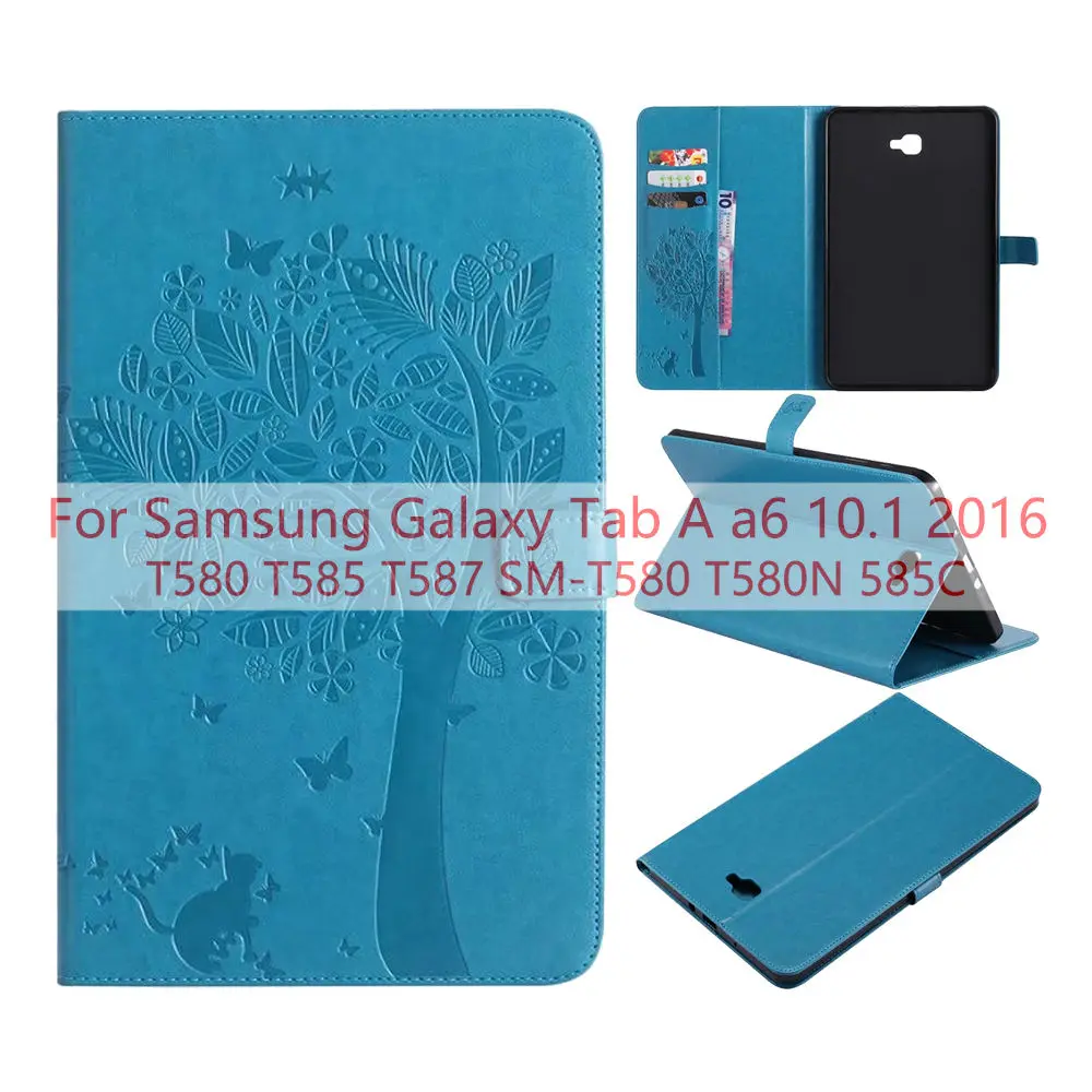 Blue Роскошный чехол для samsung Galaxy Tab A A6 10,1 T585 T580 T580N чехол для Galaxy Tab A A2 10,5 дюймов T590 T595 T597 Funda - Цвет: Blue