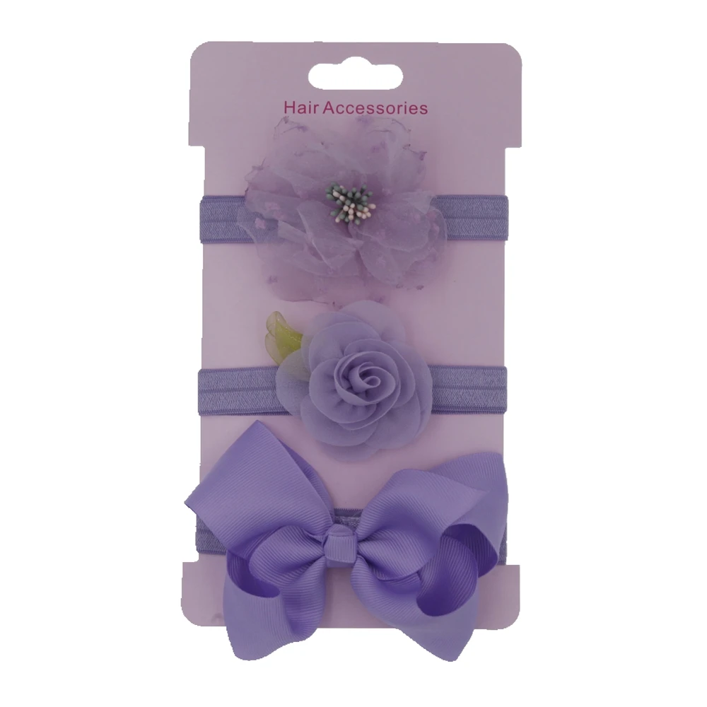 Повязка на голову эластичная с бантом для девочек 3 шт./лот| |