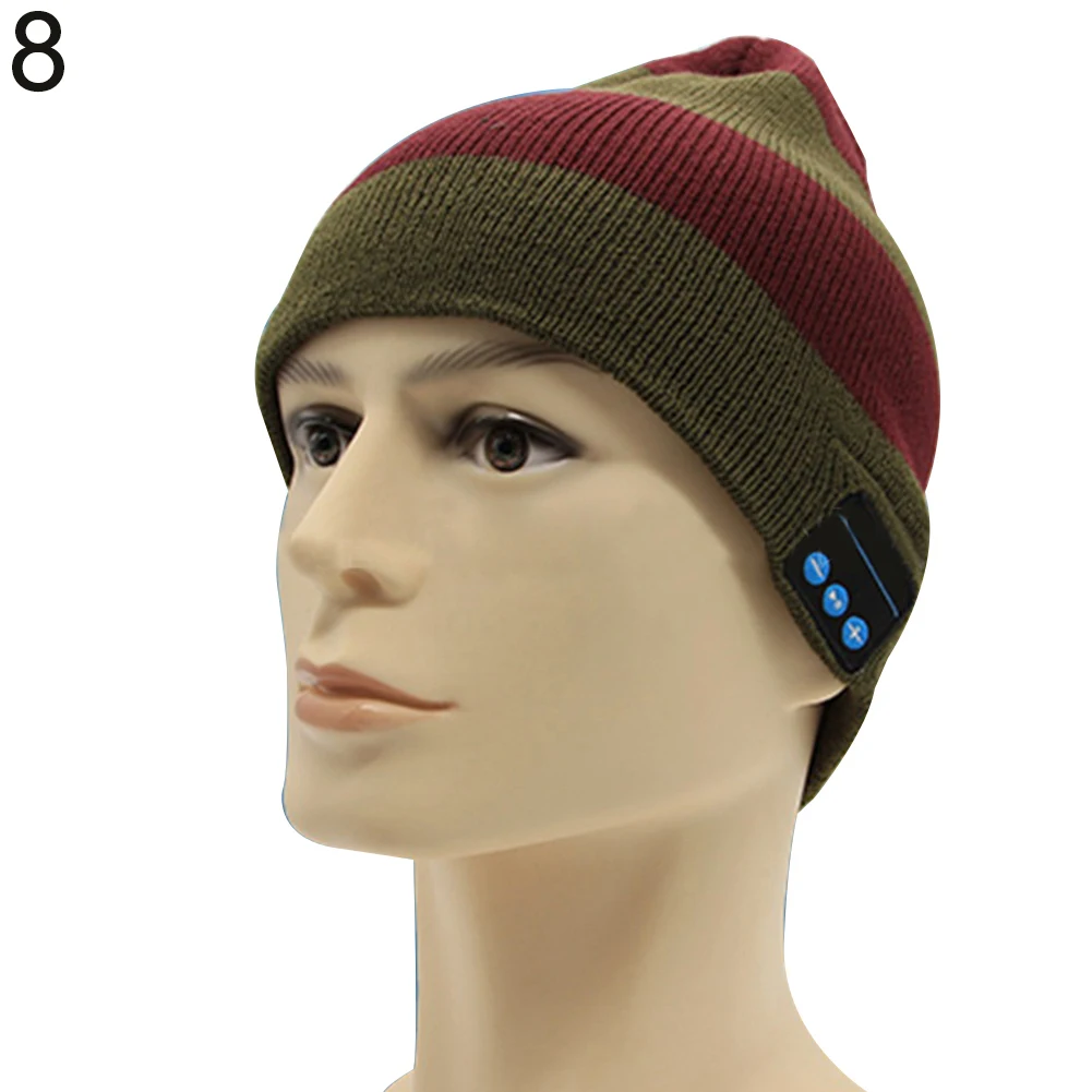 Беспроводная уличная Bluetooth музыкальная теплая шапка бини со стереонаушником