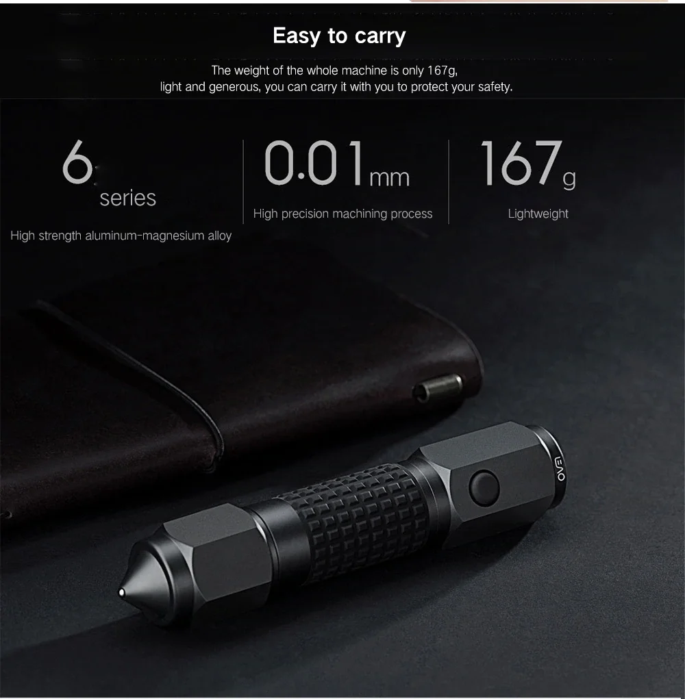 XIAOMI MIJIA LEAO фонарик портативный автомобильный молоток безопасности A10 светодиодный уличный фонарик водонепроницаемый SOS flash Спасательный Инструмент стеклянный выключатель