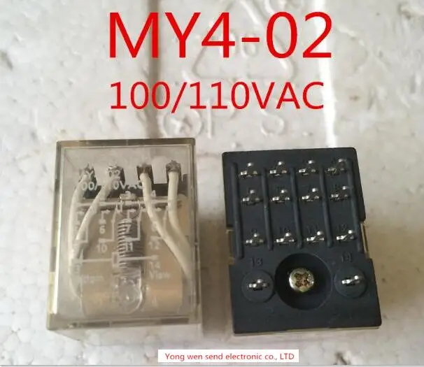 Горячая новинка реле MY4 02 100/110VAC MY402 100VAC / 110VAC 2 шт./лот|Реле| |