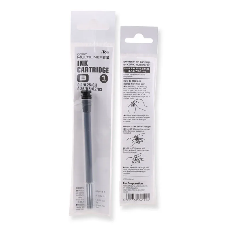 

4pcs Copic Multiliner SP Black Ink Cartridge Refill-Refill Type B