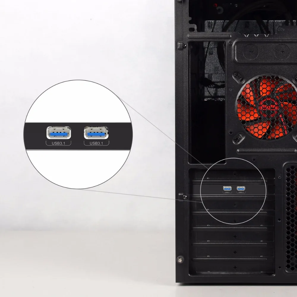 YOTTAMASTER USB3.1 (GEN 2) адаптер расширения PCI-E с 2 внешними портами и 15PIN разъемом питания