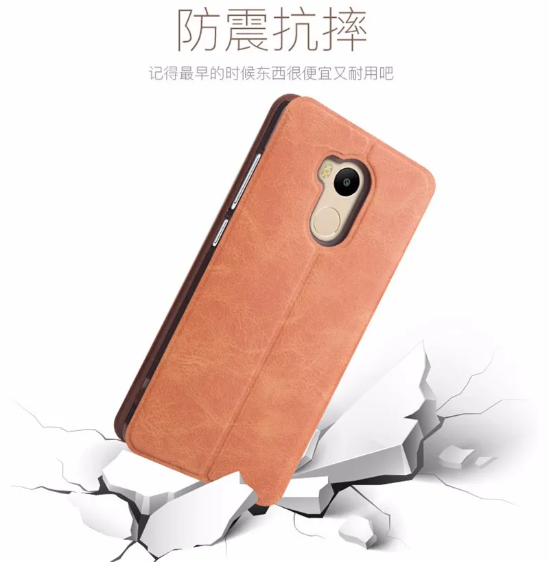 Mofi для Xiaomi Redmi 4 Prime Чехол-книжка из искусственной кожи+ ТПУ задняя крышка для Xiaomi Redmi 4 Pro Чехол с отделением для карт защитный чехол