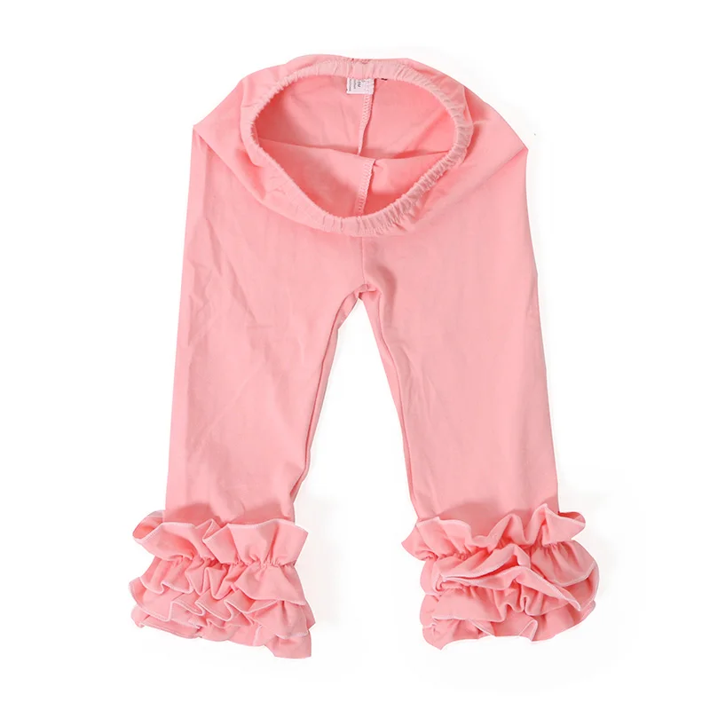 Kaiya Angel Icing/штаны 2017 г. Леггинсы для девочек с 3 оборками персикового цвета штаны От