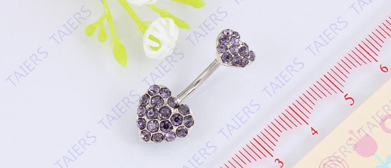 Украшения для пирсинга тела с двойным кристаллом в форме сердца розничная