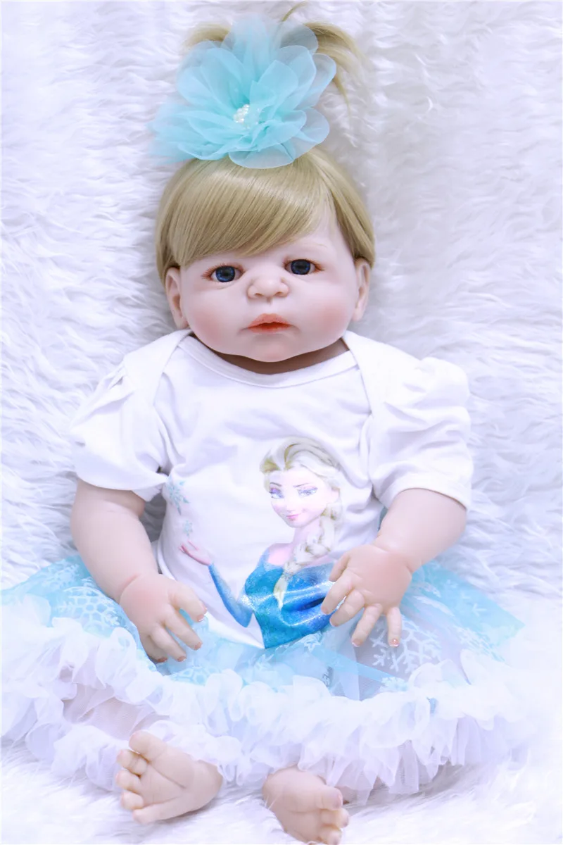 

NPK Real 57CM Full Body SIlicone Reborn Babies Doll Bath Toy Lifelike Newborn Princess Baby Girl Bebe Doll Reborn Menina Boneca