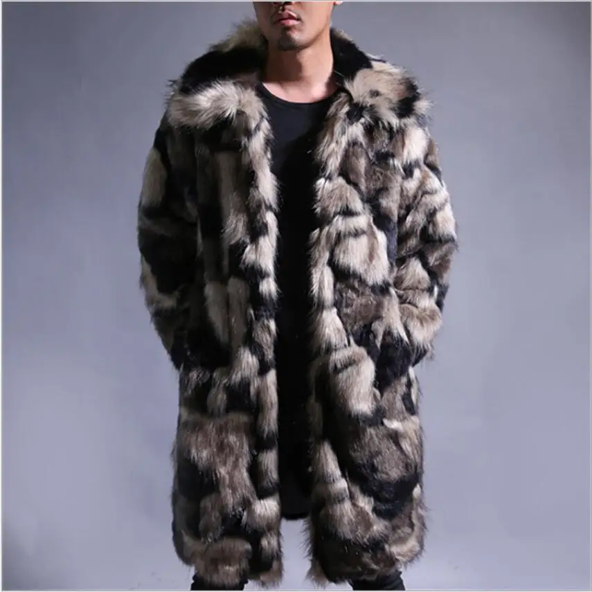 

S-3xl 2021 Autumn And Winter Gd Concert With The Same Paragraph Men's Fur Coat Jacket Hit Color Fashion Singer Stage Costumes