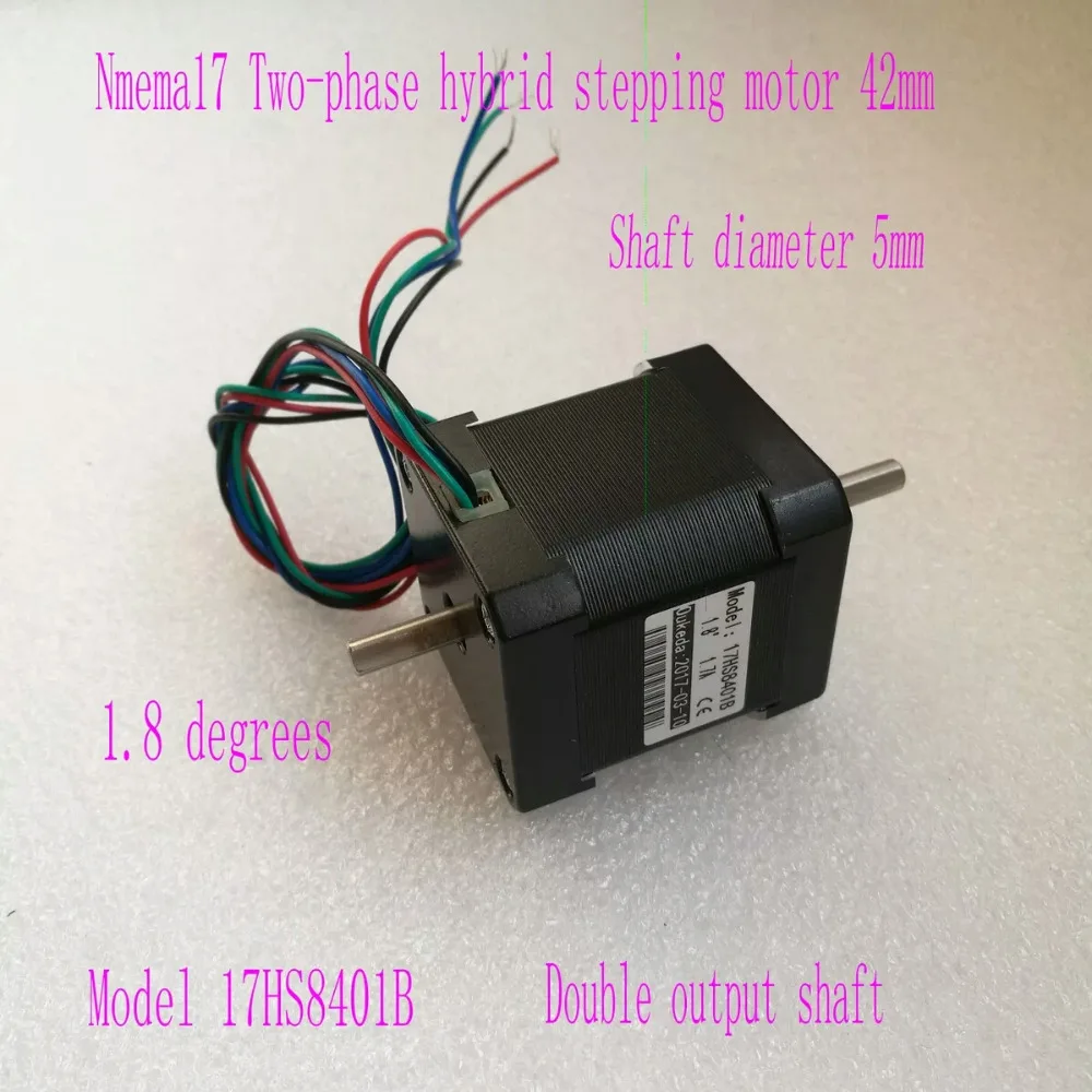 

50pcs Nema17 8401B CNC stepper motor 78oz-in (Dual shaft) stepping motor/1.8A CNC Robot 3D, I3Reprap Printer stepping motor/1.8A