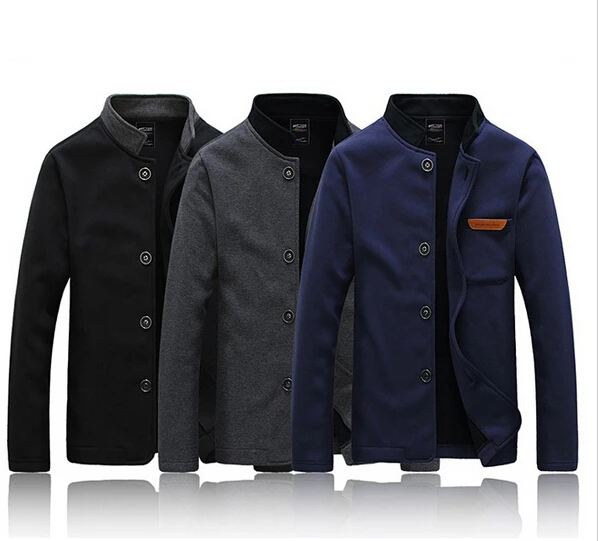 Мужские Куртки Бомбардировщика Пальто Вскользь Однобортный Новая Весна