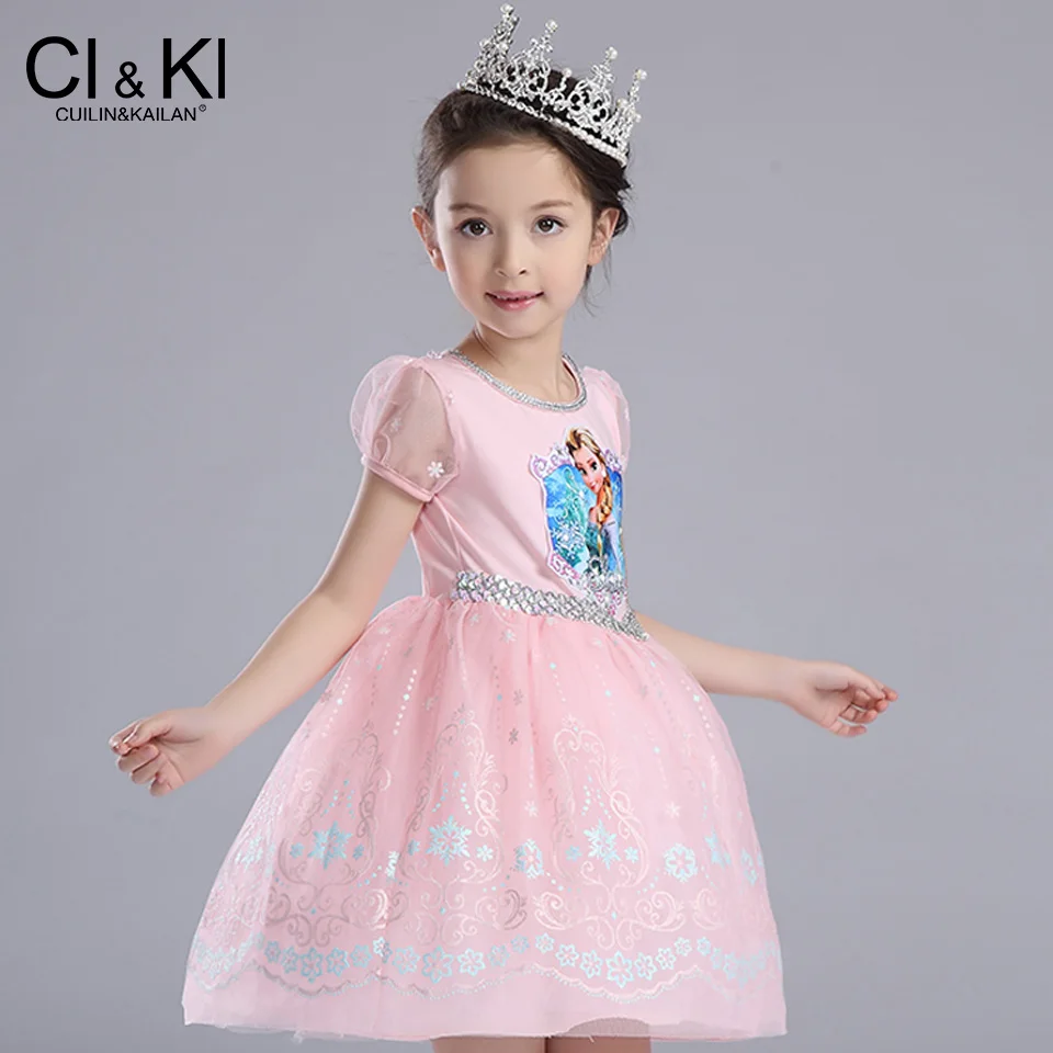 CuilinKailan платье disfraz Анна Эльза Принцесса София infantil fever Детский костюм vestido