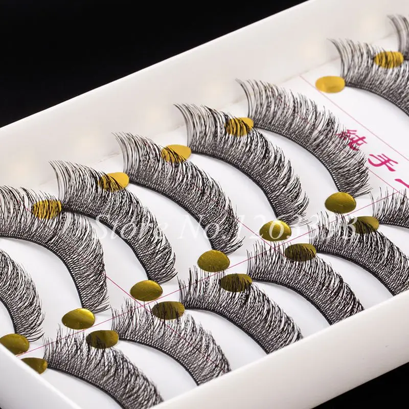Женские Мягкие Накладные ресницы YOKPN естественные крест-накрест 10 пар чистые