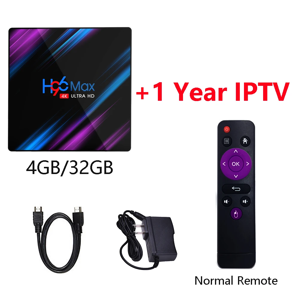4G 32G IPTV normal H96 Max 3318 Android 9,0 tv Box 1 год IP tv подписка дополнительно IPTV арабский французский язык 5000+ Live 10000+ VOD 4K Android IP tv Box - Цвет: 4G 32G IPTV normal