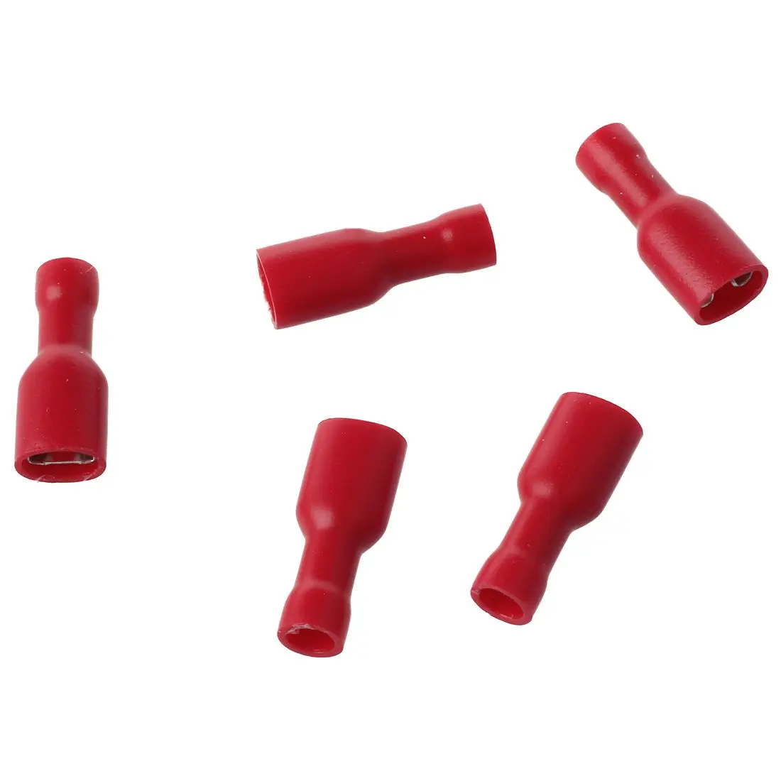 50 pcs New Style Insulated Female Crimp Spade Connectors Terminals Red 4.8mm PVC+Brass | Обустройство дома