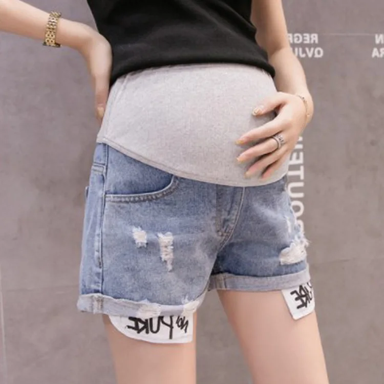 

Летняя женская одежда для беременных джинсовые штаны для беременных Регулируемый живот для беременных женщин шорты брюки ковбойские брюки...