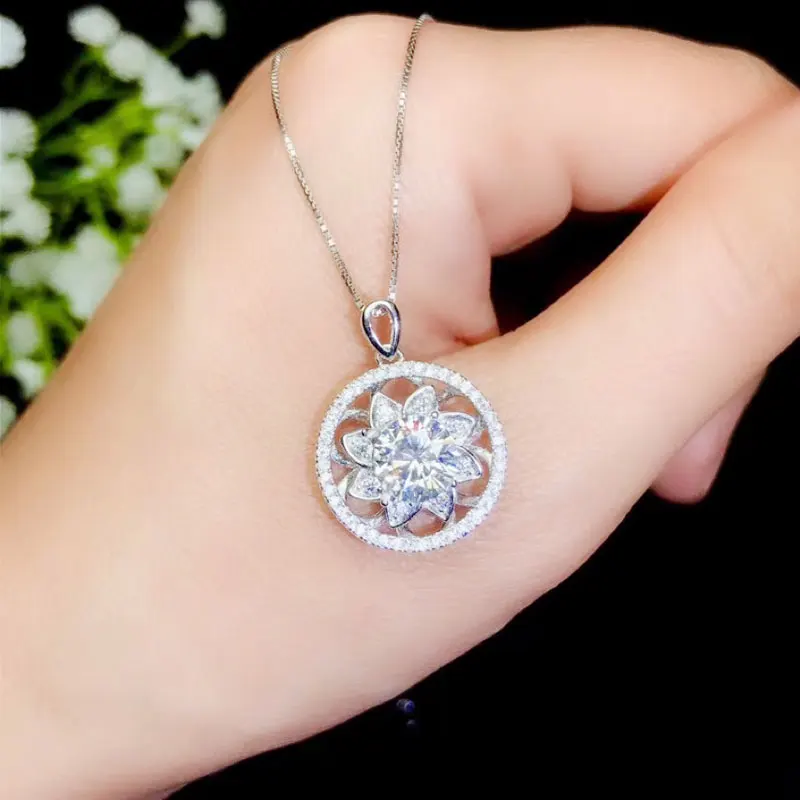 Ювелирные изделия colife 925 серебро муассанитовый кулон для свадьбы 1.5ct VVS1 класс Муассанит цепочки и ожерелья подвеска серебро Муассанит ювелирные изделия