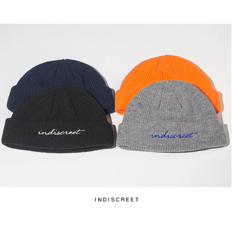 Hip Hop Street Style Knit Hats For Women Men Autumn Winter Warm Cap Knitted Caps Beanie Hat Skullies With Balck / Orange /Gray