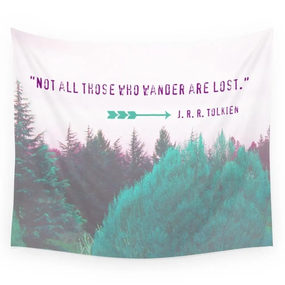 Dreamland Forest - J. R. Tolkien Quote &quotNot All Those Who Wander Are Lost.&quot Wall Tapestry | Дом и сад